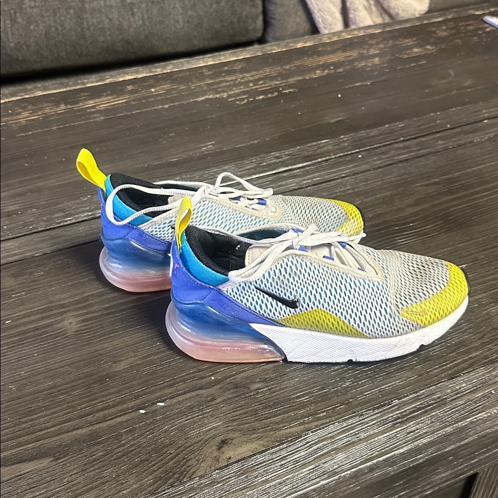 Kids Nike Air Max 270 - Gray, Blue, Yellow Accents